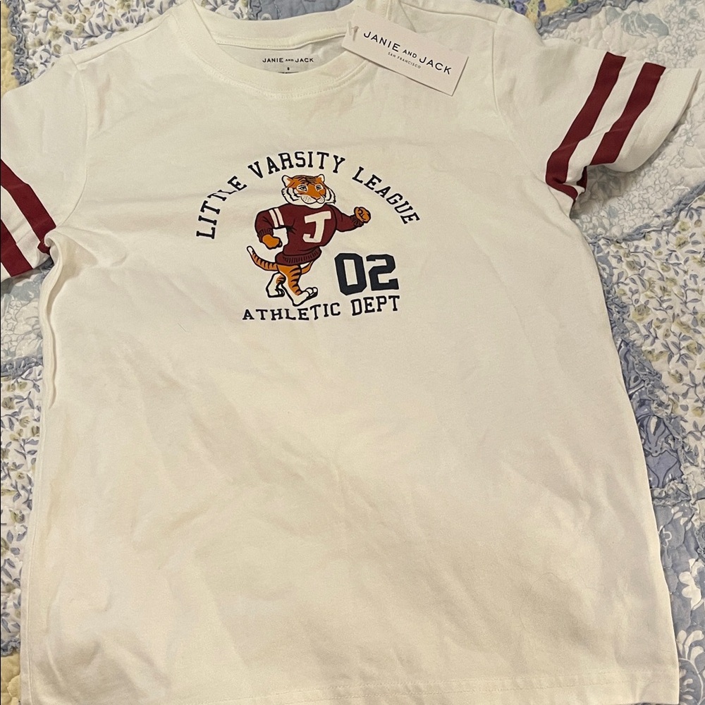 Janie and Jack White Varsity League Tee